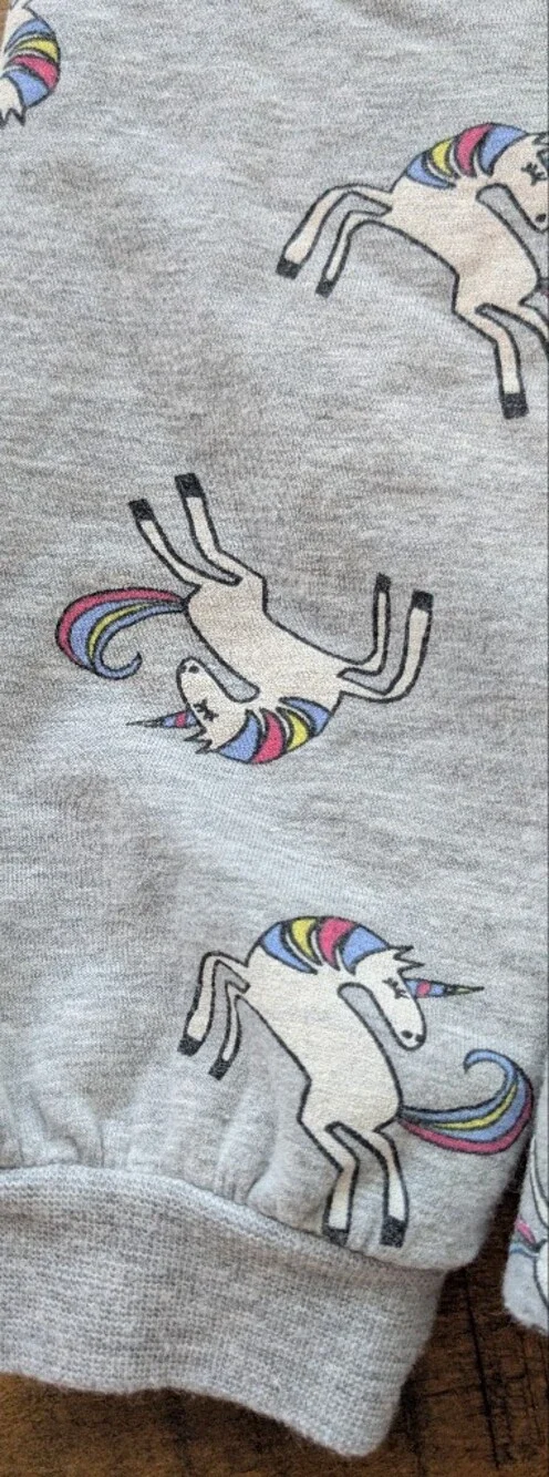 Tucker + Tate Gray Rainbow Unicorn Tiered Long-Sleeve Sweatshirt 5T EUC